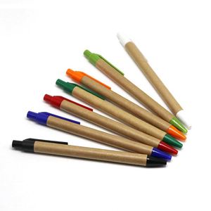 Bolígrafo de Papel Kraft Reciclable Ecológico Personalizado para Oficina y Escuela, Impresión a Todo Color de 1.0 mm, Reutilizable con Logotipo - Product Image 1