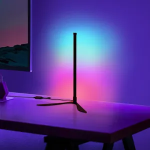 Light Luxury Bedroom Beside Gaming Room Studio Smart WIFI Bluetooth APP And Remote Control RGB LED Vertical Floor Table Lamp