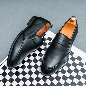 Cómodos zapatos Oxford de cuero para hombre Patrón sólido Formal Slip-On Estilo siguiente Gran promoción QS111A159 - Product Image 6
