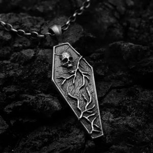 Pendentif personnalisable style rétro sombre, squelette démoniaque en cage, pour clavicule, néo-gothique, en alliage de zinc, tendance - Product Image 4