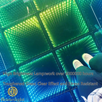 Vente flash : plancher de danse LED 3D miroir 12x12 pieds, lumières de scène pour église, mariage