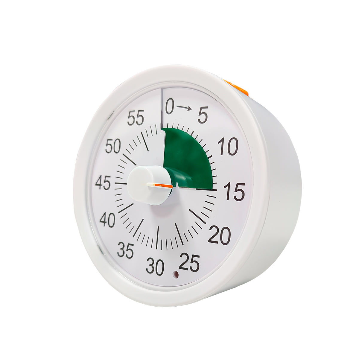 Marco gris + Disco verde + botón naranja