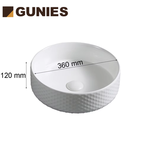 Lavabo de Cerámica Pulido Blanco Puro Modelo 1532 Gunies, Diseño Moderno, con un Solo Orificio, para Baño, Venta al por Mayor - Product Image 5