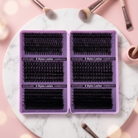 Kit de Cils en Grappes Réutilisables Faits Main, 12 Rangées de Segments Mixtes de Longueurs Variées pour Extensions de Cils DIY Faciles, Effet Naturel et Spectaculaire