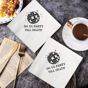 50 serviettes <span class=keywords><strong>de</strong></span> fête jetables avec citation amusante « DO US PARTY TILL DEATH » pour <span class=keywords><strong>la</strong></span> décoration <span class=keywords><strong>de</strong></span> table <span class=keywords><strong>de</strong></span> mariage, <span class=keywords><strong>de</strong></span> fête prénuptiale ou <span class=keywords><strong>de</strong></span> enterrement <span class=keywords><strong>de</strong></span> vie <span class=keywords><strong>de</strong></span> jeune fille - Product Image 1
