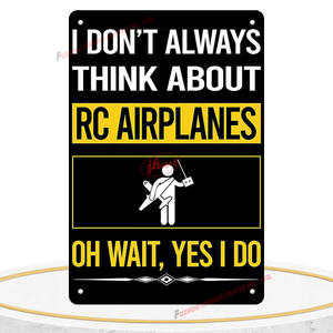 Забавный уникальный еще один радиоуправляемый самолет металлический знак Радиоуправляемый тестовый сюжет, если я утку, вы тоже должны Настенный декор, металлический арт классический жестяной знак - Product Image 5
