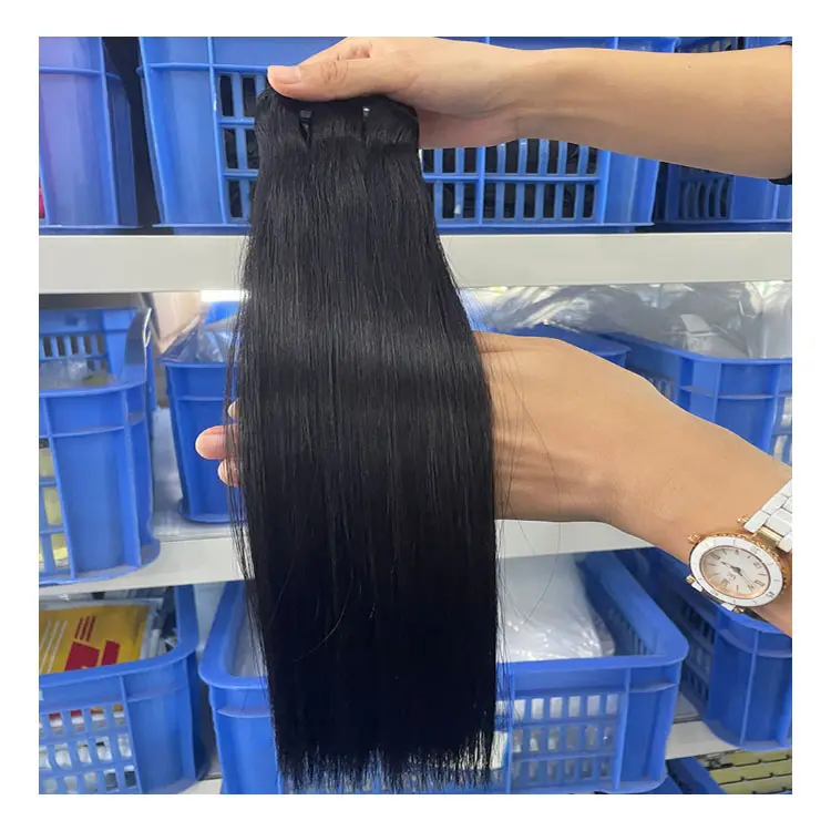 Extensiones de cabello a granel sin procesar de calidad superior 100% Remy Human Super Double Drawn, cabello de Vietnam liso de hueso