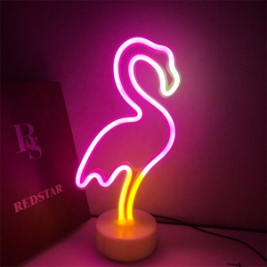 Flamingo <strong>Neon</strong> <strong>Sign</strong> LED <strong>Neon</strong> Art Table Light USB or <strong>Battery</strong> <strong>Operated</strong> Pink Flamingo <strong>Neon</strong> Night Lights for Bedroom Kids <strong>Room</strong> Girls - Product Image 1