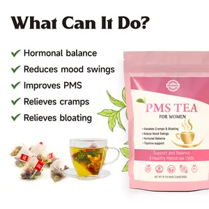 Chinahherbs 100% thảo mộc tự nhiên nhãn hiệu riêng chu kỳ kinh nguyệt Giảm đau trà phụ nữ làm sạch tử cung Detox trà PMS thời gian trà