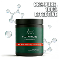 Capsules de glutathion réduit personnalisées en usine, haute concentration, supplément non-OGM hautement purifié à 98%+, OEM/ODM disponible