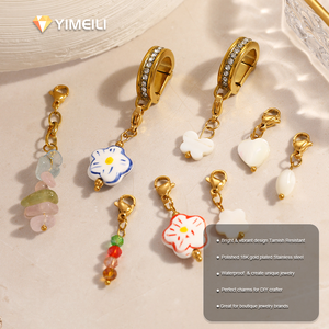 Accesorios YML&Bikini con Diamantes Incrustados en Forma <span class=keywords><strong>de</strong></span> D Ovalados, se Pueden Usar como Colgantes, Chapados en Oro <span class=keywords><strong>de</strong></span> 18K, Resistentes al Agua - Product Image 1