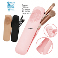 Sac de rangement pour pinceaux de maquillage en silicone de haute qualité, étanche, magnétique, pour voyage, trousse de toilette, organiseur de cosmétiques