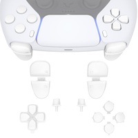 Boutons personnalisés complets blancs DIY pour manette PS5 BDM-030/040/050 : D-pad, gâchettes R1 L1 R2 L2, boutons Share, Options et Face Buttons