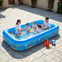 Piscine gonflable rectangulaire en PVC grand format pour nouveau-nés et adultes, facile à installer, pour extérieur et jardin, vente en gros, OEM, transfrontalière