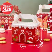 SIHENHY Recycelbares Kraft papier Lebkuchen Weihnachts haus Druck Goodies Candy Cookie Schokoladen boxen Quadratische Weihnachts feier boxen