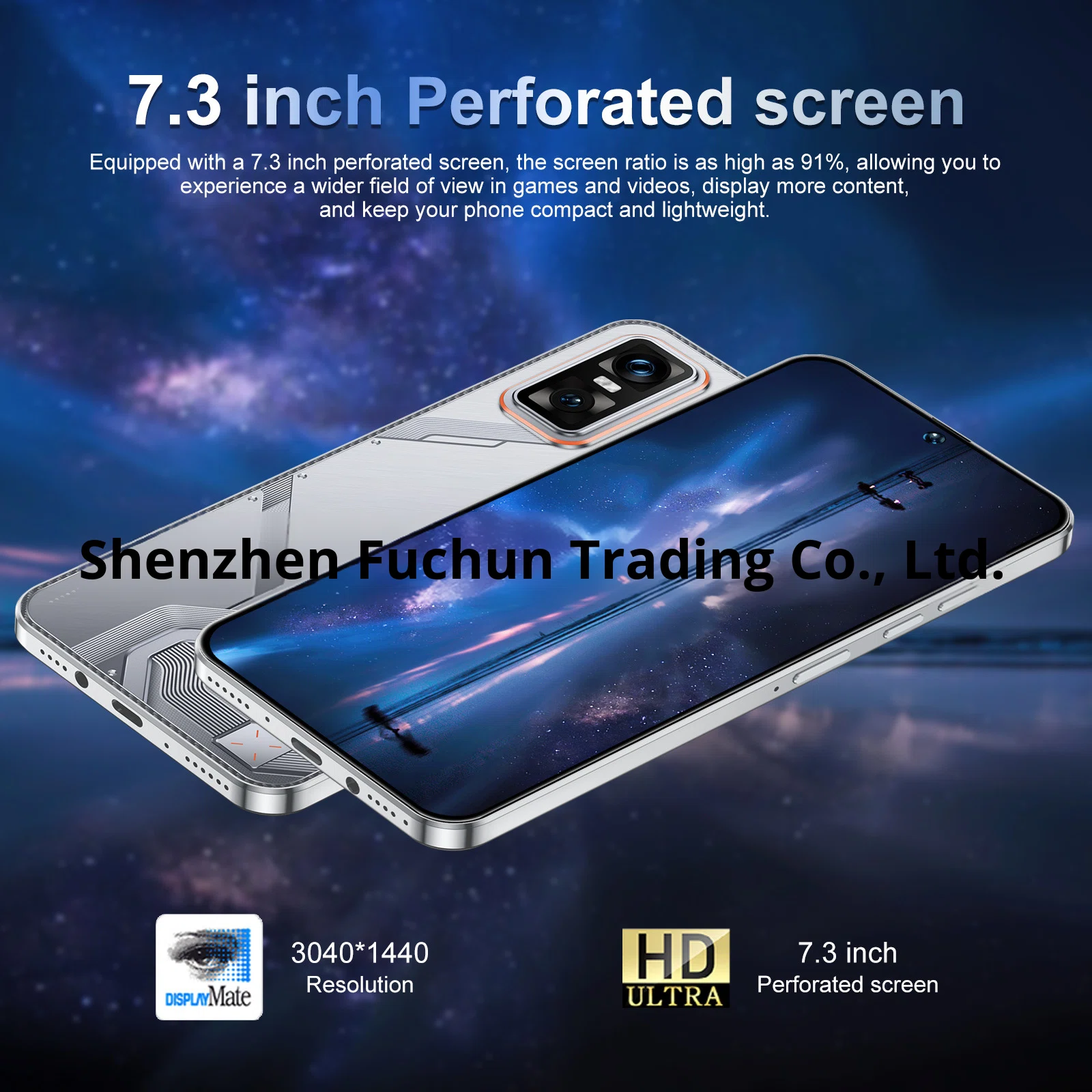 Slim Profile Android New GT30 Pro Smartphone 16G+1TB FHD 108MP