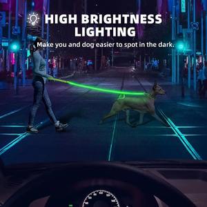 สายจูงสัตว์เลี้ยงแบบมีไฟ LED เชือกสำหรับลูกสุนัขเรืองแสงในที่มืด - Product Image 3