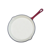 Poêle à frire ronde en fonte émaillée pour œufs, antiadhésive et résistante à la chaleur, ensemble d'ustensiles de cuisine
