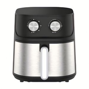 Nouvelle Conception 2026 Friteuse à Air Électrique 5,5L 1500W avec Surface Brossée, Grille Amovible et Protection Contre la Surchauffe pour Usage Domestique et Hôtelier, Garantie 1 An - Product Image 1