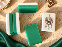 Jeu de Mahjong américain personnalisé avec motif papillon, en mélamine, 1,42*0,96*0,43 pouces, tuiles de Mahjong à motif floral papillon, jeu de table