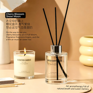 Coffret Cadeau Diffuseur à Bâtonnets et Bougie Parfumée Fleur de Cerisier – Parfum d'Ambiance Romantique pour la Saint-Valentin – Boîte Cadeau Idéale pour la Maison - Product Image 4