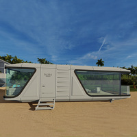 Casas de construcción móviles prefabricadas de lujo modernas, cápsula espacial pequeña, marco de acero galvanizado, hoteles, centros turísticos, contenedor solar