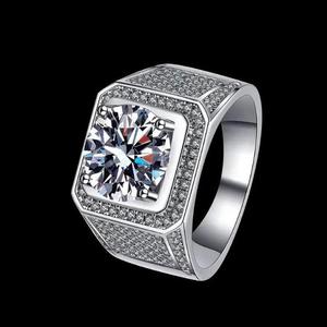 Anillo de Diamantes Moissanite de Plata de Ley 925 de Lujo Estilo Hip Hop, Joyería Fina Unisex Personalizada VVS para Moda y Regalo - Product Image 3