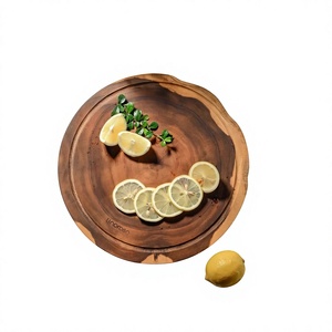 Planche à découper rectangulaire en acacia et teck, artisanale, moderne, multi-usages, avec support pour couteau, épaisseur 2,0 cm, durable, compatible lave-vaisselle, BS - Product Image 5