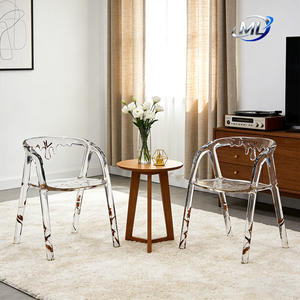 Modern Transparent Resin Leisure Chair with Teardrop Backrest Light Luxury Design for Living Room & Bedroom Home Furniture - Product Image 4