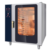 Four à convection 10 niveaux en acier inoxydable, électrique, autonettoyant, four combiné vapeur universel pour restaurant, poulet