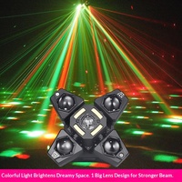 Projecteur de scène rotatif à tête mobile, faisceau laser LED dynamique à quatre bras, boule magique, pour discothèque, rouge/vert/bleu