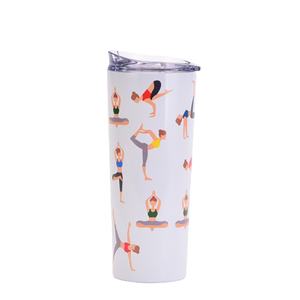 Nouvelle <span class=keywords><strong>tasse</strong></span> <span class=keywords><strong>isotherme</strong></span> portable en acier inoxydable à thème yoga 2026 pour femmes, avec couvercle en forme de coquille d'œuf, idéale pour la voiture - Product Image 2