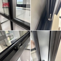 Porte-fenêtre coulissante verticale robuste résistante aux ouragans, cadre en alliage d'aluminium, moustiquaire pliante, certifiée Energy Star
