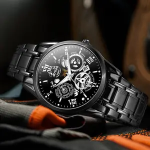 Fully Automatic Non Mechanical Precision Steel Waterproof Quartz Calendar Men's 1806 Watch With Steel Strip Glow