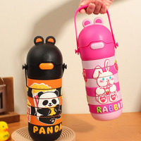 Seaygift 430ml bebé rompecabezas remolino portátil dibujos animados botella de agua nuevo lindo estudiante niños vasos de acero inoxidable termo taza