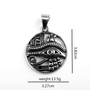 Collar yunnique de acero inoxidable con colgante de ojo de Ra del antiguo Egipto para hombre, joyería de regalo para combinar con ropa - Product Image 5