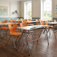 Bureau et chaise d'école en bois, fournisseurs de mobilier scolaire, ensemble bureau et chaise pour étudiants