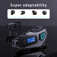 Casque de moto étanche K10 avec enregistreur vidéo HD, écouteurs sans fil, musique, radio FM, écran LED