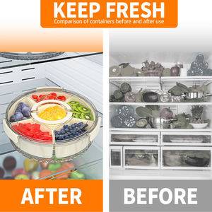 Transparent 6-Compartment Fruit and <b>Snack</b> <b>Tray</b> Rotating Divided Container with Lid for Kitchen Use for Serving Spices - Product Image 4