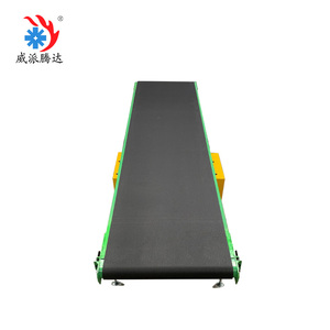 Convoyeur à bande inclinée bicolore |   Convoyeur à bande à crampons vert avec cadre bleu <span class=keywords><strong>pour</strong></span> le transport vertical de matériaux - Product Image 4