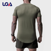 Gym Workout Fast Dry T Shirt Plain Logo personnalisé Hommes Slim Fit Mesh T Shirt Activewear Running Sports T Shirts