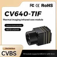 Module de caméra thermique infrarouge 9 mm 640TIF, objectif infrarouge de vision nocturne extérieure, résolution 640*512, CVBS haute définition