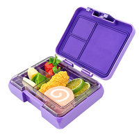 Boîte à bento mignonne et étanche pour enfants et adultes, conteneur à lunch durable sans BPA, 3 compartiments, compatible micro-ondes, matériau de qualité alimentaire