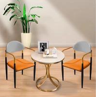 Tables à thé et à dîner modernes et élégantes, chaises de négociation de luxe avec dossier, mobilier de maison de luxe léger et tendance