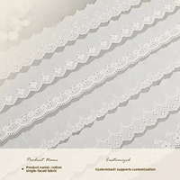 Dentelle en coton soluble dans l'eau de 5 cm, petite dentelle florale brodée pour la décoration textile de la maison et les accessoires vestimentaires