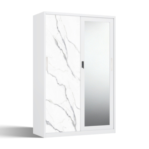 Armoire en acier à motifs avec 2 portes coulissantes et miroir 1200 mm - Product Image 2