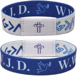 13.56MHz Durable Polyester Retro Elastic Wristband Bracelet with Thermal Transfer Printing for Promotions and Party Supplies