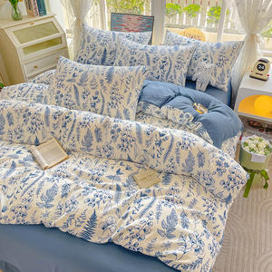 Luxury 200TC <strong>Small</strong> Floral Four-Piece Quilt Bedding Set Skin-Friendly <strong>Duvet</strong> <strong>Cover</strong> for <strong>Double</strong> Yarn Simple - Product Image 2
