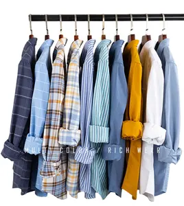 Factory custom men's plaid shirt cotton oxford long sleeve casual shirt wholesale embroidery