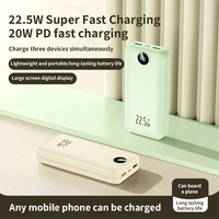 Batterie externe portable 10000 mAh avec logo personnalisé, charge ultra-rapide 22,5 W, charge rapide bidirectionnelle PD20W